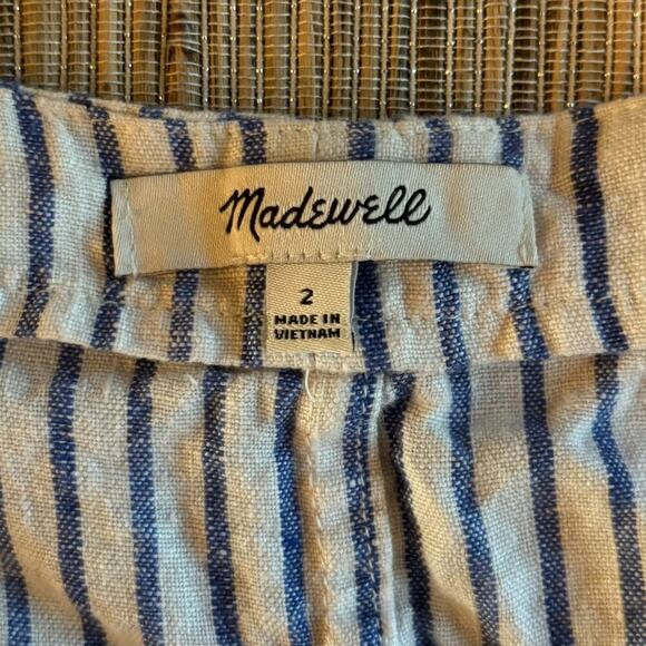 MADEWELL | Scoopneck 100% Linen Crop Tank Bluestone Size 2 - Picture 4 of 7